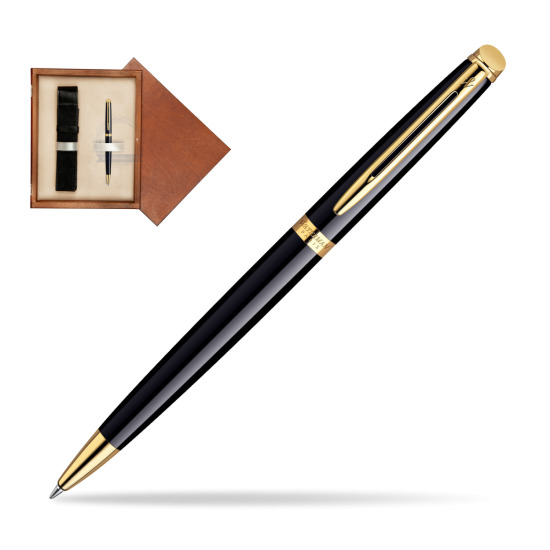 Długopis Waterman Hémisphère Czerń GT w pudełku drewnianym Mahoń Single Ecru