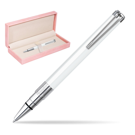 Długopis Waterman Perspective Biały CT w różowym pudełku zamszowym