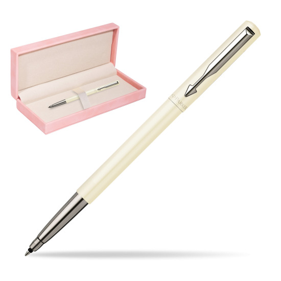 Długopis Parker Jotter Ecru w różowym pudełku zamszowym