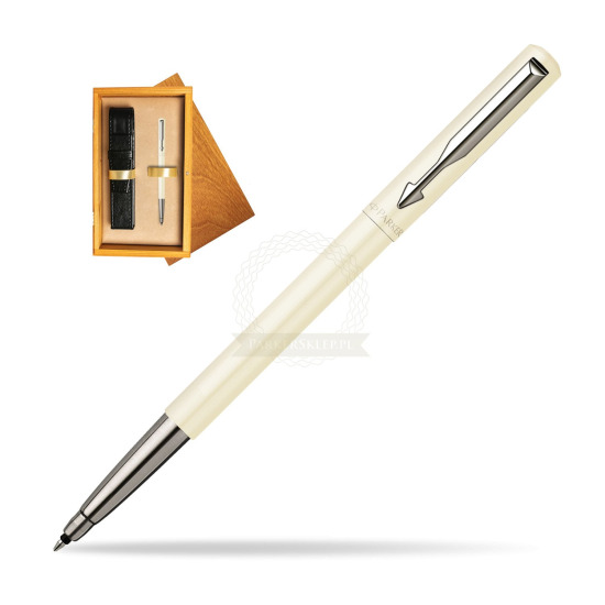 Długopis Parker Jotter Ecru w pudełku drewnianym Honey Single Ecru