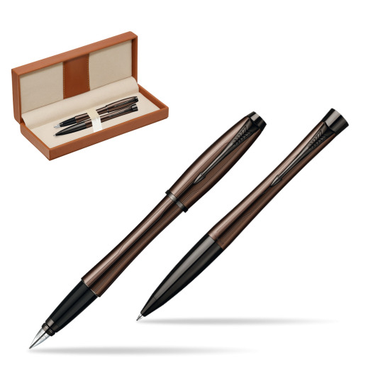 Zestaw prezentowy Parker pióro + długopis Urban Premium Brązowy w pudełku classic brown
