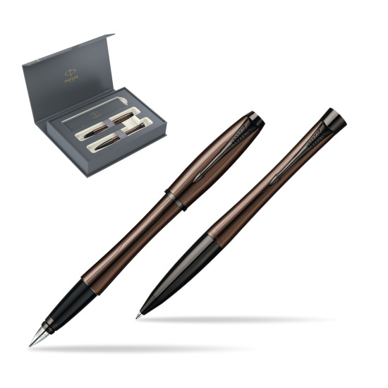 Zestaw prezentowy Parker pióro + długopis Urban Premium Brązowy w pudełku Parker Duo 2022