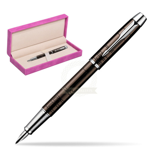 Pióro wieczne Parker IM PREMIUM Brązowy w pudełku zamszowym fuksja