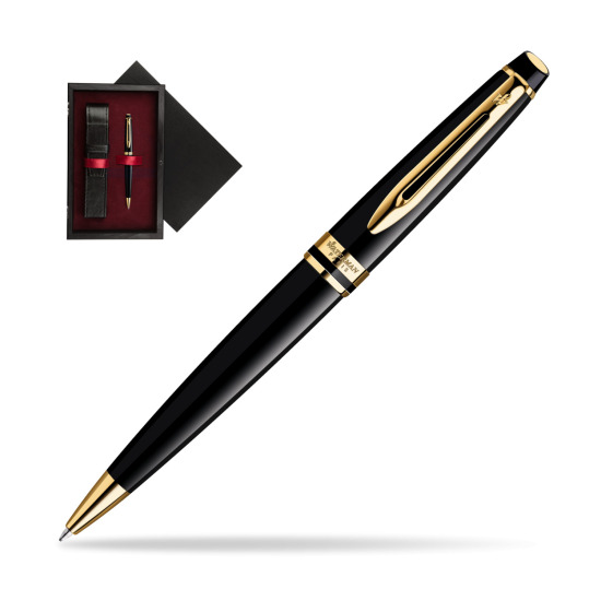 Długopis Waterman Expert Czarny GT w pudełku drewnianym Czerń Single Bordo