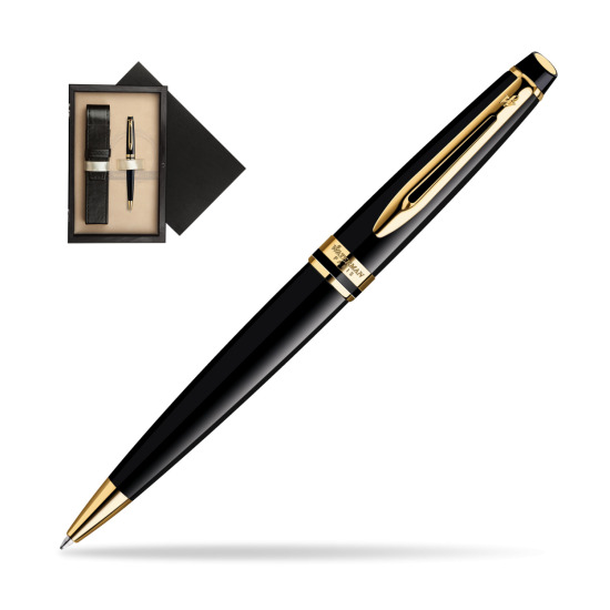 Długopis Waterman Expert Czarny GT w pudełku drewnianym Czerń Single Ecru