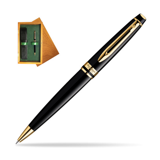 Długopis Waterman Expert Czarny GT w pudełku drewnianym Honey Single Zieleń