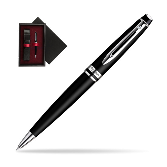 Długopis Waterman Expert Czarny Mat CT w pudełku drewnianym Czerń Single Bordo