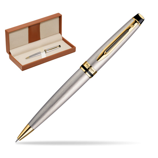 Długopis Waterman Expert Stalowy GT w pudełku classic brown