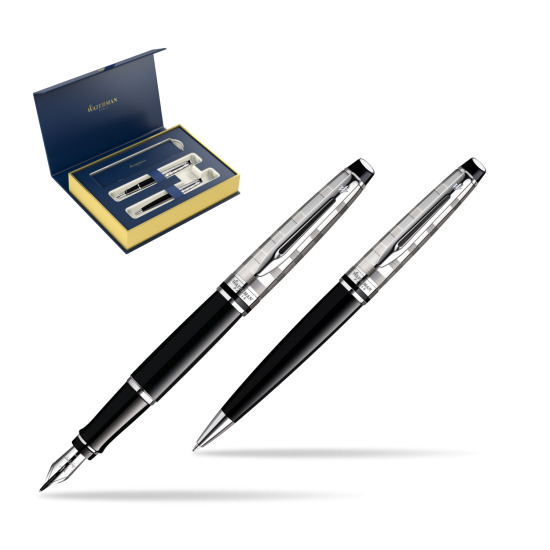 Zestaw prezentowy pióro wieczne + długopis Waterman Expert Deluxe Czarny CT 