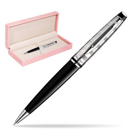 Długopis Waterman Expert Deluxe Czarny CT w różowym pudełku zamszowym