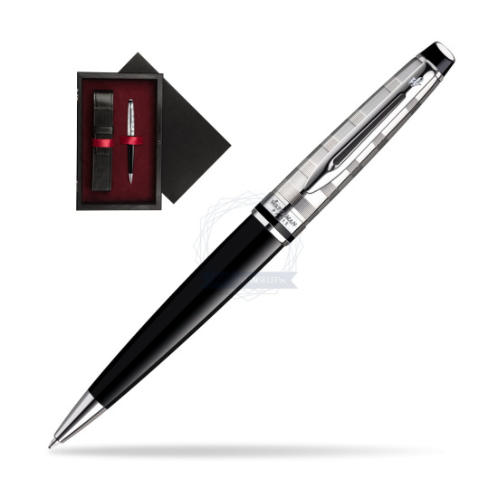 Długopis Waterman Expert Deluxe Czarny CT w pudełku drewnianym Czerń Single Bordo